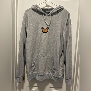 Grey shein sweatshirt with butterfly
